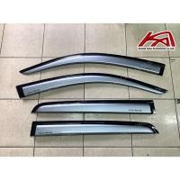 ราคา Weather Guard กันสาด คิ้วกันสาด TOYOTA REVO 2015-2023 รุ่น 4 ประตู สีเงินขอบดำ สินค้าโรงงานไทย (22572229045)