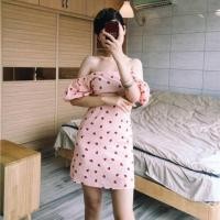 ราคา มินิเดรสปาดไหล่ สีชมพูอ่อน (1262161492)