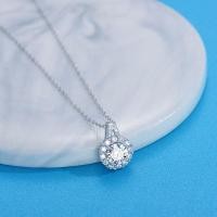 ราคา สร้อยคอพร้อมจี้ฝังเพชรโมอีส 2 กะรัต เงินแท้ 925 ชุบทองคำขาว (24180579597)