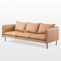 ราคา modernform โซฟา 3 ที่นั่ง รุ่น BELLINI หุ้มหนังแท้สีน้ําตําล ขาเหล็กสีดำ (15926035491)