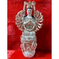ราคา พระแม่กวนอิมพันมือ สีโอรสอ่อน งานกระเบื้อง ฮกเกี้ยน งานเก่า งานละเอียดสวยงามมาก (25872779125)