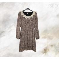 ราคา เดรส ลำลอง เกาหลี USED: Mini Dress Casual มินิเดรส ลำลอง แขนยาว ปริ้นลาย สีน้ำเงิน-ครีม ผ้าคอตตอน 100%-มือสอง (8186310006)