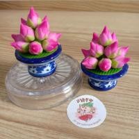 ราคา พานดอกบัวจิ๋วดอกบัวไหว้พระประดับหิ้งพระ (6387695817)