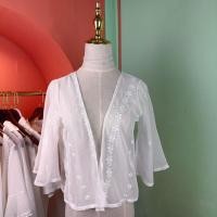 ราคา เสื้อสีขาวมือ2ซีทรูสีขาวปักลูกไม้ใส่คลุมบิกินี่ได้ (21991629989)