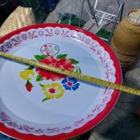 ราคา ถาดเคลือบโบราณ / ถาดเคลือบ ขนาด 50 ซม. / ถาดสังกะสีเคลือบ (17559001377)