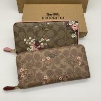 Coach 67245 Accordion Zip Wallet In Signature Canvas with Floral Bow Print กระเป๋าสตางค์