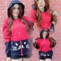 ราคา เสื้อคลุมกันหนาวฮู้ด ลายน้องแมว (102560584)