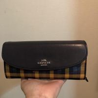 ราคา กระเป๋าแบรนด์เนม COACH ของแท้ 100% กระเป๋าสตางค์ลายสก็อต (10518923314)