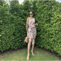 ราคา เดรสไหล่เฉียงลายปริ้นท์ ดอกไม้ สีชมพู (17278156969)