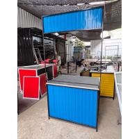 ราคา สีฟ้า-ขอบดำ มีกันตก ไม่มีตู้เก็บของ เคาน์เตอร์ถอดประกอบพับเก็บได้ โต๊ะพับขายอาหาร (25226600140)