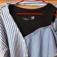 ราคา เดรสเชิ้ตลายทางขาวน้ำเงิน แต่งสไตล์เสื้อแขนกุด (25459552910)