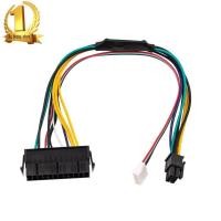 ราคา ATX 24pin เมนบอร์ด 2 พอร์ต 6Pin อะแดปเตอร์ 18AWG PSU สายไฟสำหรับ HP Z220 Z230 SFF mainboard Server Workstation (4515713334)
