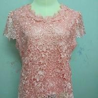 ราคา เสื้อลูกไม้สีโอรส แขนสั้น (6214993720)