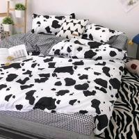 ราคา *ส่งฟรี* ชุดเครื่องนอน ผ้าปูที่นอน ปลอกหมอน ผ้านวม ลายวัว ขาวดำ (6635193165)