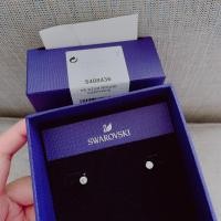 ราคา ต่างหู ตุ้มหู Attract Round Pierced Earrings White, Rhodium plated ต่างหู swarovski แท้ 100% (16728141149)