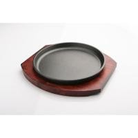 ราคา กะทะร้อน หรือ จานร้อน พร้อมถาดไม้ทรงกลม ขนาด 20ซม. สีไม้มะฮอกกานี (8243893791)