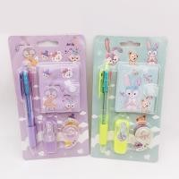 ราคา สุ่มลาย ชุดเครื่องเขียน 4ชิ้น มีเทปสติ๊กเกอร์ ลายการ์ตูนน่ารักๆ สมุดโน๊ต ปากกา ไฮไลท์ (28204572067)