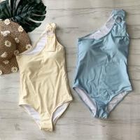 ราคา ชุดว่ายน้ำ วันพีชสีฟ้า ปาดไหล่หนึ่งข้าง (6654032007)