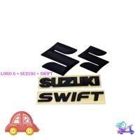 ราคา logo S + SUZUKI + SWIFT สีดำด้าน matte black 1 ชุด 4 ชิ้น (ตามรูป) ติดกระจังหน้า สวิฟ หน้า - หลัง และโลโก้ท้าย (28409913811)