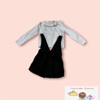 ราคา ชุดเซตงานป้ายแนวเกาหลีน่ารักไซด์m(34/28/38)เสื้อปักน่ารักตรงคอกางเกงเอี้ยมผ้าลูกฟูก (20340985725)