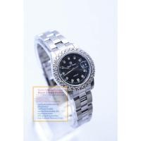 ราคา Royal Crown นาฬิกาข้อมือสุภาพสตรี ประดับเพชร cz อย่างดี สายสแตนเลส รุ่น 3662L-CZ - หน้าปัดสีดำ (8358552004)