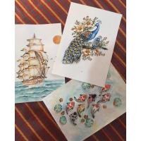 ราคา ภาพวาดมงคล สีน้ำ ขนาดA3 ภาพเรือสำเภา ปลาคราป นกยูงคู่ กระดาษร้อยปอนด์ นำไปใส่กรอบตกแต่งบ้านร้านค้า เสริมโชคลาภสวยงาม (22864227221)