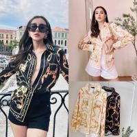 ราคา เสื้อเชิ้ตแขนยาว☀️(Versace shirt)✨เนื้อผ้าดีสุดๆแพทเทิร์นเป๊ะมากงานป้ายห้อย (10206791271)