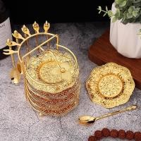 ราคา จานชุดน้ำชา ขนมเค้ก ของว่าง พร้อมช้อน สีทอง (24468981323)