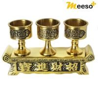 ราคา แก้วชา จอกชา ชุดถ้วยน้ำชาทองเหลือง ชุดจอกชาทองเหลือง ทองเหลืองแท้ เกรด A คุณภาพดี พร้อมส่ง! (19065208550)