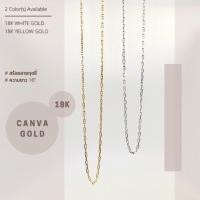 ราคา Canva Gold สร้อยคอ 18K สร้อยทองอิตาลีแท้ white gold, yellow gold สร้อยลายกุชชี่ ตอก Au750 ฟรี! ซองกำมะหยี่มีใบรับประกัน (13635541492)