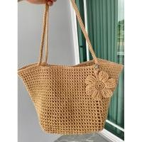 ราคา กระเป๋าถัก ทรงสี่เหลี่ยมคางหมู กระเป๋าตาข่าย กระเป๋าเชือกฟอก (25623845958)