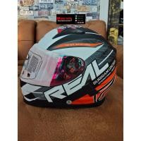 ราคา หมวกกันน็อค REAL Harrier Buriram ดำ-ส้ม ด้าน (4764067820)