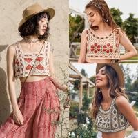 ราคา เสื้อครอปถักไหมพรม เสื้อสายเดี่ยวถักโครเชต์ (17058546641)