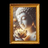 ราคา พระพุทธเจ้า ดอกบัวความสุข รอยยิ้มแห่งความสงบ มงคล ของขวัญ รูปพร้อมกรอบรูปบูชา (26303899309)
