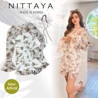 ราคา [Nittaya] เดรสแขนยาวผ้าเบาหวิวใส่สบาย พิมลายดอกไม้ใบหญ้า (17280977932)
