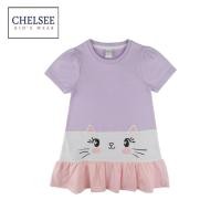 ราคา Chelsee ชุดเดรสกระโปรง เด็กผู้หญิง รุ่น 238030 ลายแมว ผ้า 100%Cotton อายุ 1.5-10 ปี เสื้อผ้าเด็ก (25079721185)