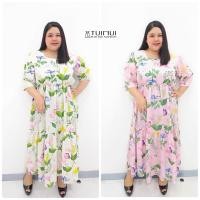 ราคา เดรสผ้าไหมอิตาลี ตัวยาว คอเหลี่ยม ระบายชาย สม็อคยางยืดรอบเอว ทรงสวย ลายดอก สาวอวบอ้วน อก 50 ยืดถึง52'' (19532111786)