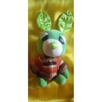 ราคา โอชาเก็น หมาชาเขียวหูลายใบไม้ใส่เสื้อไหมพรม คอ/แขน/ขา ขยับได้ (24454909279)