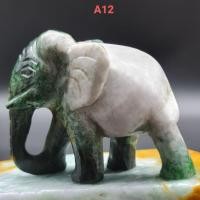 ราคา ช้างหยก ช้างมงคล แกะสลักจากหยกแท้ หยกพม่า(A12) (10560691211)