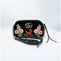 ราคา Gucci ปักกำมะหยี่กระเป๋ากล้องสีดำแนวทแยงหญิง (19966675361)