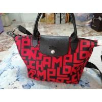 ราคา Longchamp le pliage top handle size S ; black/brick (4753080221)