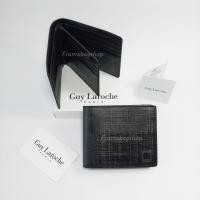 ราคา Guy Laroche กระเป๋าสตางค์ผู้ชายพับสั้น มีลิ้นกลาง สีดำ หนังลาย โลโก้ดำ หนังแท้100% (24308476292)
