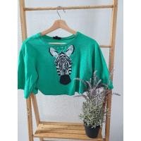 ราคา เสื้อครอปtopshopลายปักม้าลาย ใส่กับขายาวหรือขาสั้นก็แมชได้หมด (6945308741)