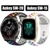 ราคา For Aukey SW-1S SW-2U สายนาฬิกาข้อมือซิลิโคน แบบนิ่ม สีรุ้ง สําหรับ (25951510235)