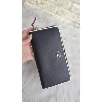 ราคา ACCORDION ZIP WALLET IN POLISHED PEBBLE LEATHER WITH MULTI EDGESTAIN (COACH F12585) (595911776)