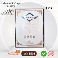 ราคา ใบประกาศนียบัตร ปั้มทอง กระดาษทำเกียรติบัตร ขอบทอง กระดาษเกียรติบัตร B5 -ตราซุส (28454869942)