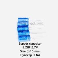 ราคา (10ตัว) Supper capacitor 2.2F 2.7V ขนาด8x15 mm. Dynacap ELNA สีฟ้า คาปาซิเตอร์ ตัวเก็บประจุ ไฟฟ้า ซุปเปอร์คาปาซิเตอร์ (26462061827)
