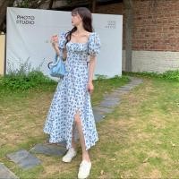 ราคา เดรสยาว เดรสผ่าข้าง เดรสรูดอกผ่าข้างลายดอก (19358690412)