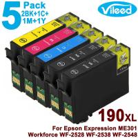 ราคา [สต็อกประเทศไทย]190XL Ink Cartridge 2BK+CMY for EPSON 190 T1901-T1904 Compatible for WF2528 WF2538 WF2548 Printer (9417307229)