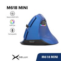 ราคา Delux M618Mini เมาส์บลูทูธไร้สาย 4.0 2.4G 4 เกียร์ DPI RGB ออกแบบตามสรีรศาสตร์ ชาร์จได้ สําหรับคอมพ (25735604851)
